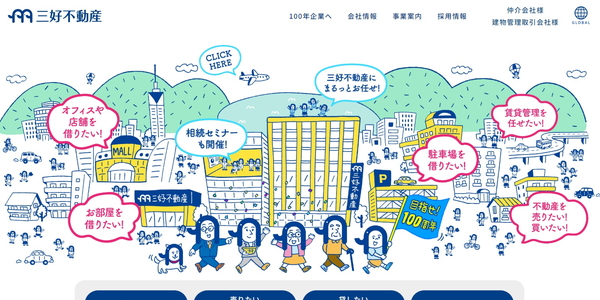 三好不動産の公式サイトのキャプチャ